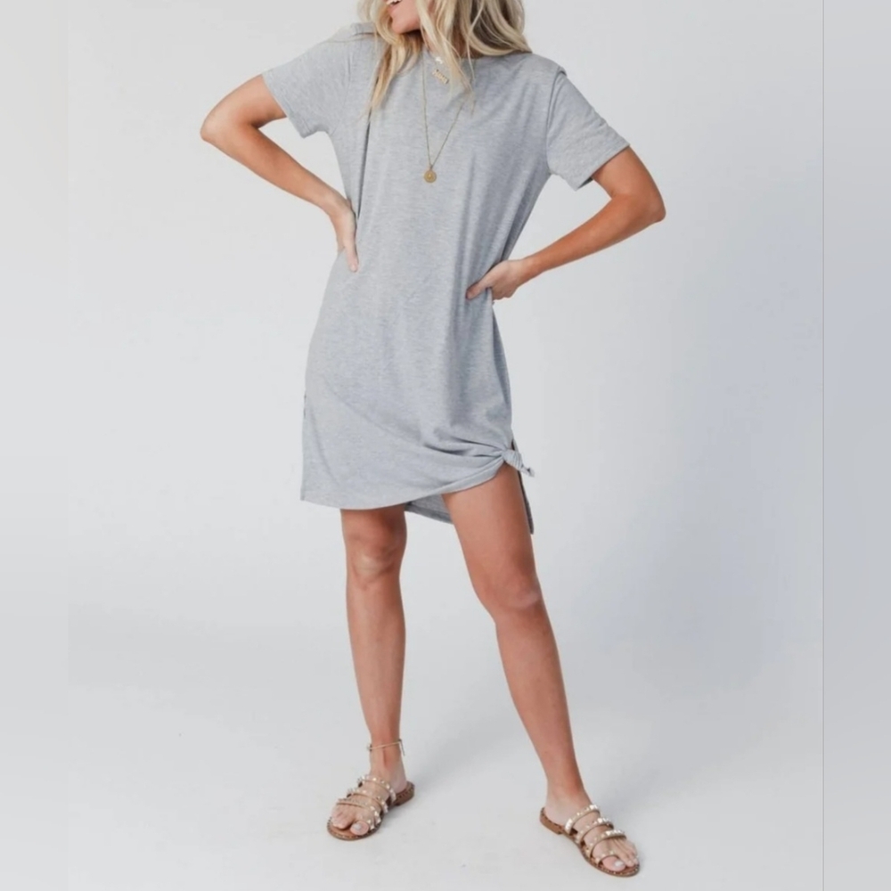 Casual Gray T-Shirt Dress